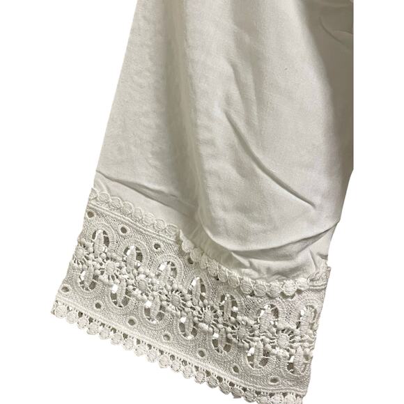 Solitaire Swim White Crochet Boho Beach Swimsuit Cover Up size Medium - Picture 6 of 10